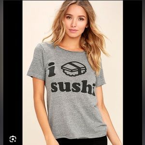 Chaser I Love Sushi Heather Grey Tee